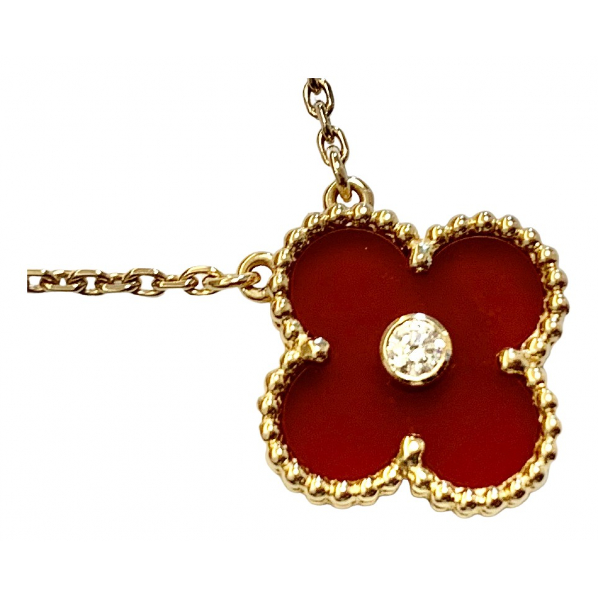 Vintage alhambra pink gold necklace Van 